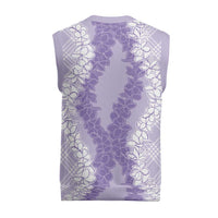 Hawaii Aloha Plumeria Lei Lavender Palaka Christmas Knitted V-Neck Vest - Polynesian Pride
