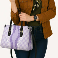 Hawaii Aloha Plumeria Lei Lavender Palaka Leather Bag - Polynesian Pride