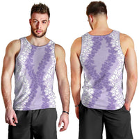 Hawaii Aloha Plumeria Lei Lavender Palaka Men Tank Top - Polynesian Pride