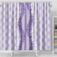 Hawaii Aloha Plumeria Lei Lavender Palaka Shower Curtain - Polynesian Pride