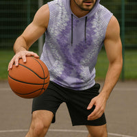 Hawaii Aloha Plumeria Lei Lavender Palaka Sleeveless Hoodie - Polynesian Pride