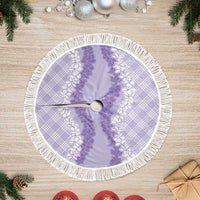 Hawaii Aloha Plumeria Lei Lavender Palaka Tree Skirt - Polynesian Pride