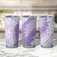 Hawaii Aloha Plumeria Lei Lavender Palaka Tumbler Cup - Polynesian Pride