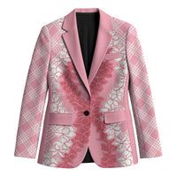 Hawaii Aloha Plumeria Lei Pink Palaka Blazer - Polynesian Pride
