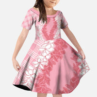 Hawaii Aloha Plumeria Lei Pink Palaka Family Matching Tank Maxi Dress and Hawaiian Shirt - Polynesian Pride