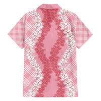 Hawaii Aloha Plumeria Lei Pink Palaka Family Matching Tank Maxi Dress and Hawaiian Shirt - Polynesian Pride