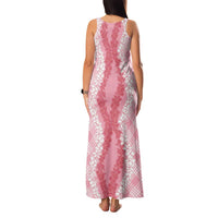 Hawaii Aloha Plumeria Lei Pink Palaka Family Matching Tank Maxi Dress and Hawaiian Shirt - Polynesian Pride