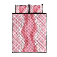 Hawaii Aloha Plumeria Lei Pink Palaka Quilt Bed Set - Polynesian Pride