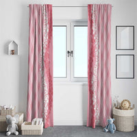 Hawaii Aloha Plumeria Lei Pink Palaka Window Curtain - Polynesian Pride