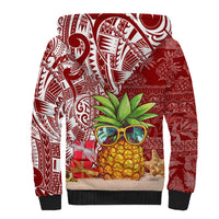 Mele Kalikimaka Hawaii Christmas Sherpa Hoodie Pineapple Party LT7 - Polynesian Pride