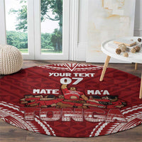 Personalized Mate Maa Tonga Rugby Round Carpet Ofa Atu Tonga