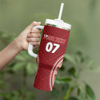 Personalized Mate Maa Tonga Rugby Tumbler With Handle Ofa Atu Tonga