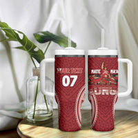 Personalized Mate Maa Tonga Rugby Tumbler With Handle Ofa Atu Tonga