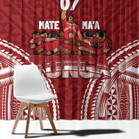 Personalized Mate Maa Tonga Rugby Window Curtain Ofa Atu Tonga