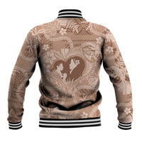 Hawaii Plumeria Baseball Jacket Hau'oli la Makuahine Beige LT7 - Polynesian Pride