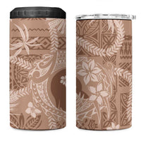 Hawaii Plumeria 4 in 1 Can Cooler Tumbler Hau'oli la Makuahine Beige