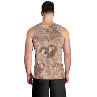 Hawaii Plumeria Men Tank Top Hau'oli la Makuahine Beige LT7 - Polynesian Pride