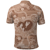 Hawaii Plumeria Polo Shirt Hau'oli la Makuahine Beige LT7 - Polynesian Pride