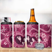 Hawaii Plumeria 4 in 1 Can Cooler Tumbler Hau'oli la Makuahine Rosy
