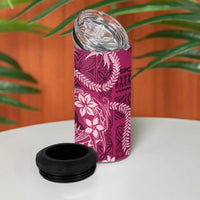 Hawaii Plumeria 4 in 1 Can Cooler Tumbler Hau'oli la Makuahine Rosy