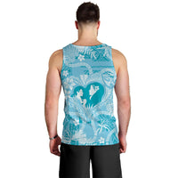 Hawaii Plumeria Men Tank Top Hau'oli la Makuahine Turquoise LT7 - Polynesian Pride
