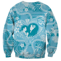 Hawaii Plumeria Sweatshirt Hau'oli la Makuahine Turquoise LT7 - Polynesian Pride