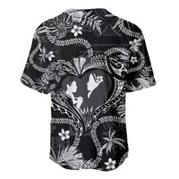 Hawaii Plumeria Baseball Jersey Hau'oli la Makuahine Monochrome LT7 - Polynesian Pride