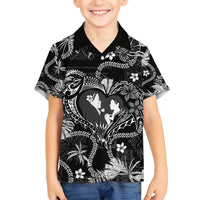 Hawaii Plumeria Hawaiian Shirt Hau'oli la Makuahine Monochrome LT7 - Polynesian Pride