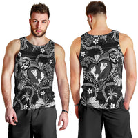 Hawaii Plumeria Men Tank Top Hau'oli la Makuahine Monochrome LT7 - Polynesian Pride