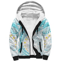 Polynesia Humpback Whale Sherpa Hoodie Tropical Plumeria Turquoise LT7 Unisex Turquoise - Polynesian Pride