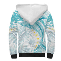 Polynesia Humpback Whale Sherpa Hoodie Tropical Plumeria Turquoise LT7 - Polynesian Pride