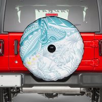 Polynesia Humpback Whale Spare Tire Cover Tropical Plumeria Turquoise