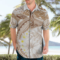 Polynesia Humpback Whale Hawaiian Shirt Tropical Plumeria Beige LT7 - Polynesian Pride