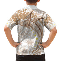 Polynesia Humpback Whale Hawaiian Shirt Tropical Plumeria Beige LT7 - Polynesian Pride