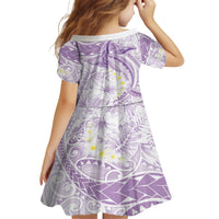 Polynesia Humpback Whale Family Matching Off Shoulder Short Dress and Hawaiian Shirt Tropical Plumeria Lavender