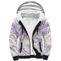 Polynesia Humpback Whale Sherpa Hoodie Tropical Plumeria Lavender LT7 Unisex Lavender - Polynesian Pride