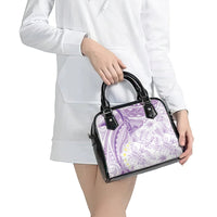 Polynesia Humpback Whale Shoulder Handbag Tropical Plumeria Lavender