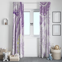 Polynesia Humpback Whale Window Curtain Tropical Plumeria Lavender