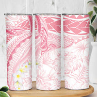 Polynesia Humpback Whale Skinny Tumbler Tropical Plumeria Pink LT7 - Polynesian Pride