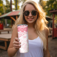 Polynesia Humpback Whale Skinny Tumbler Tropical Plumeria Pink LT7 - Polynesian Pride