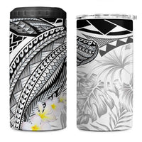 Polynesia Humpback Whale 4 in 1 Can Cooler Tumbler Tropical Plumeria Charcoal LT7 One Size: 16 oz Black - Polynesian Pride