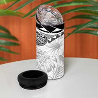 Polynesia Humpback Whale 4 in 1 Can Cooler Tumbler Tropical Plumeria Charcoal LT7 - Polynesian Pride
