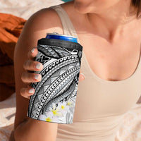 Polynesia Humpback Whale 4 in 1 Can Cooler Tumbler Tropical Plumeria Charcoal LT7 - Polynesian Pride