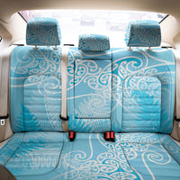 Aotearoa Maori Koru Curves Back Car Seat Cover Silver Ferns - Turquoise