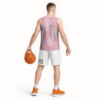 Aotearoa Maori Koru Curves Basketball Jersey Silver Ferns - Rose Pink