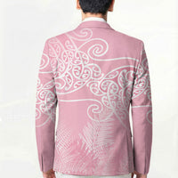 Aotearoa Maori Koru Curves Blazer Silver Ferns - Rose Pink