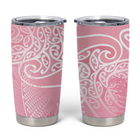 Aotearoa Maori Koru Curves Tumbler Cup Silver Ferns - Rose Pink LT7 Pink - Polynesian Pride