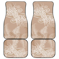 Aotearoa Maori Koru Curves Car Mats Silver Ferns - Mocha
