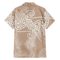 Aotearoa Maori Koru Curves Family Matching Mermaid Dress and Hawaiian Shirt Silver Ferns - Mocha LT7 - Polynesian Pride