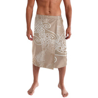 Aotearoa Maori Koru Curves Lavalava Silver Ferns - Mocha
